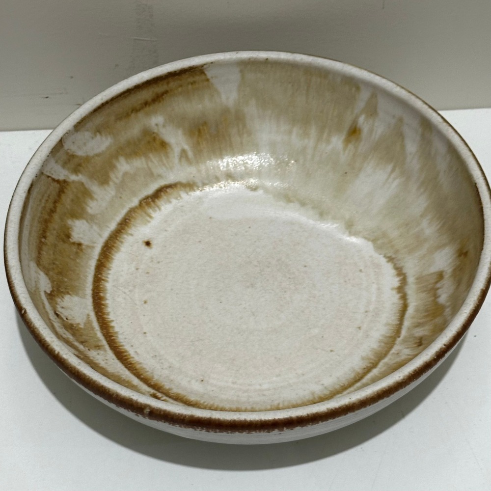 Crutchfield Studio Pottery Bowl 80s Vintage Hand Thrown Ceramic White Glaze 9" - Picture 2 of 7